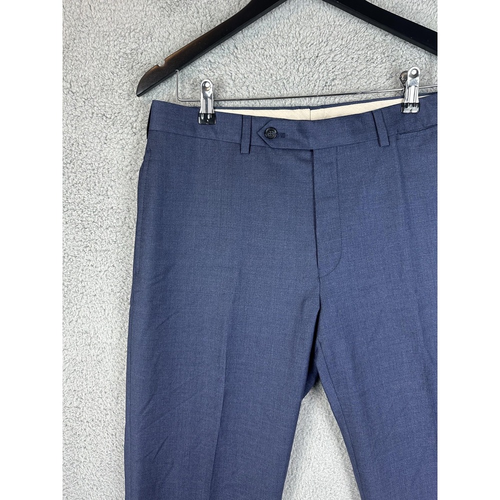 Reda Dress Pants Mens 32 Regular Blue Wool Tailored Made Canada Italian Fabric